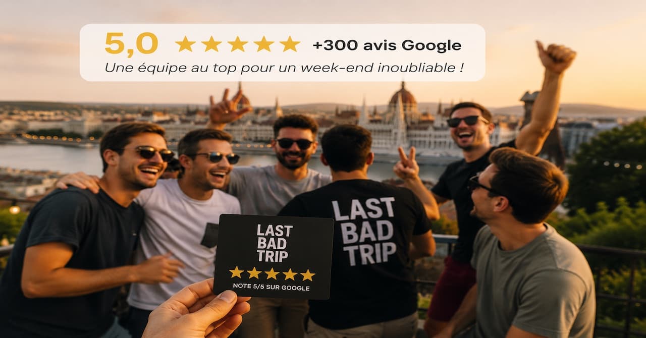 Groupe d'amis célébrant un EVG à Budapest